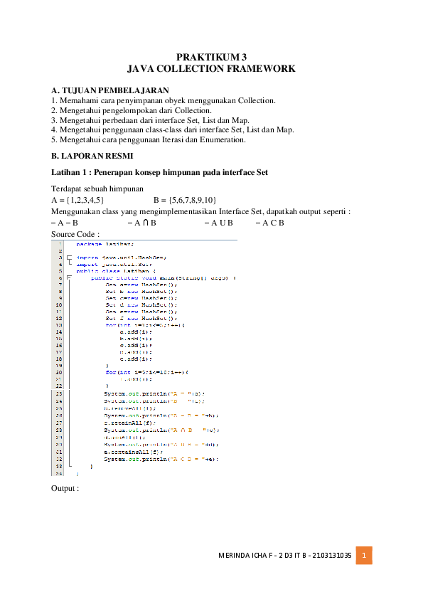 (PDF) JAVA COLLECTION FRAMEWORK