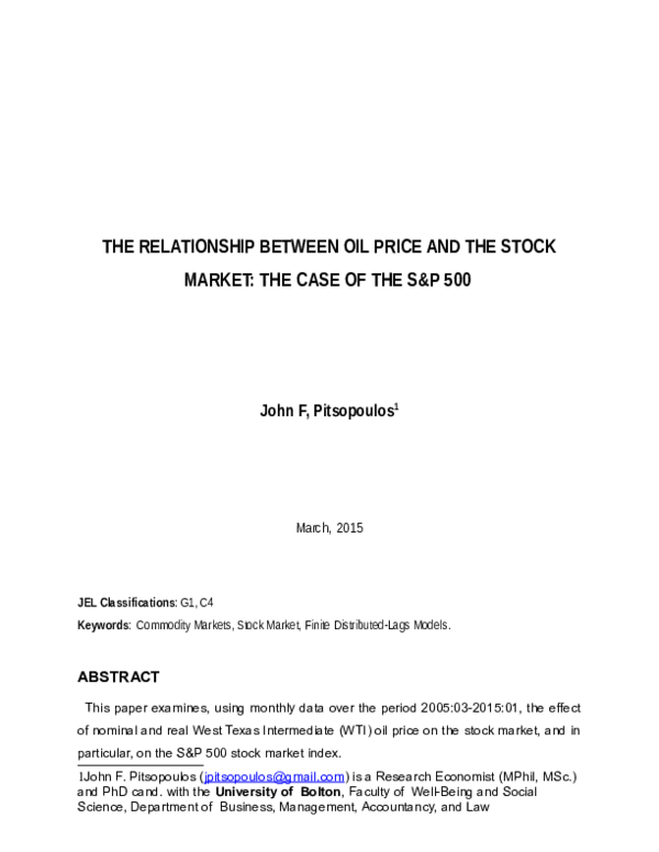 (DOC) THE RELATIONSHIP BETWEEN OIL PRICE AND THE STOCK MARKET: THE CASE ...