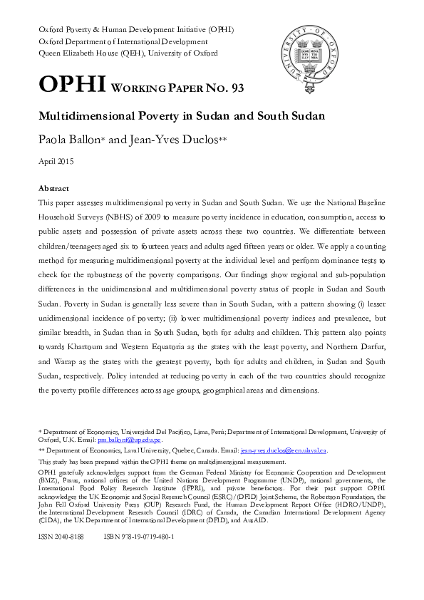 Poverty in sudan 2020 image