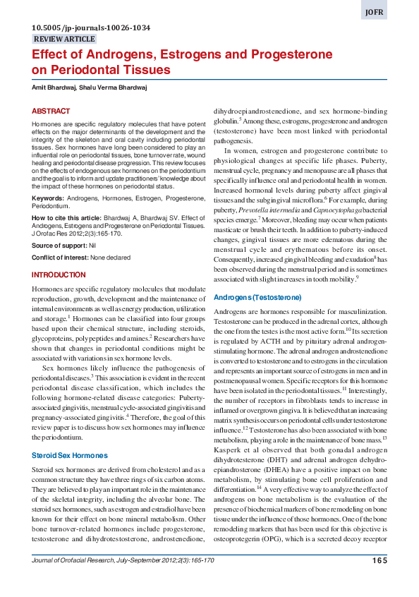 (PDF) REVIEW ARTICLE Effect of Androgens, Estrogens and Progesterone on ...