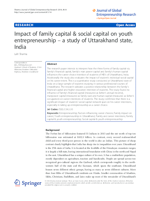 (PDF) Impact of Family capital & Social capital on youth ...
