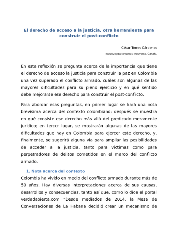(DOC) El derecho de acceso a la justicia, otra herramienta para ...