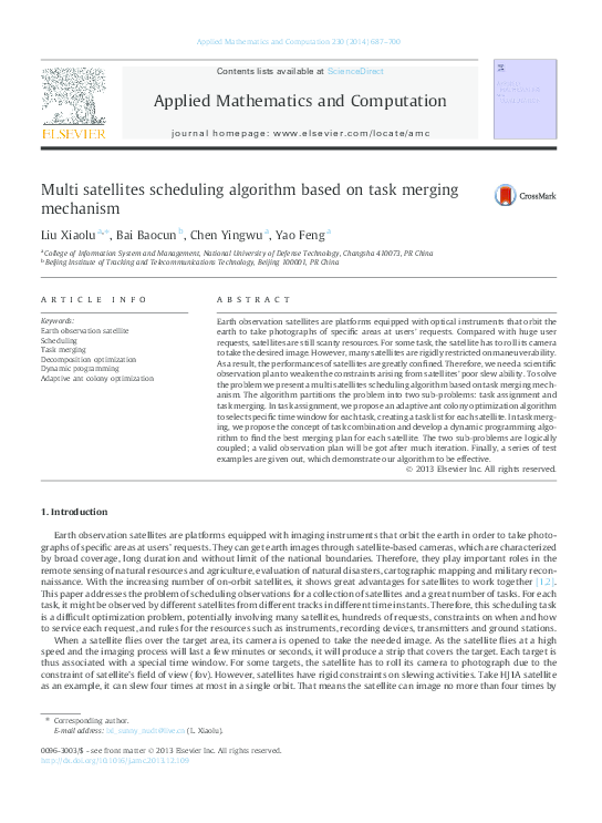 (PDF) Multi satellites scheduling algorithm based on task merging mechanism