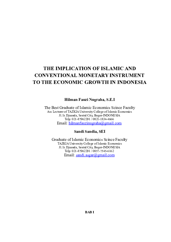 (DOC) THE IMPLICATION OF ISLAMIC AND CONVENTIONAL MONETARY INSTRUMENT ...