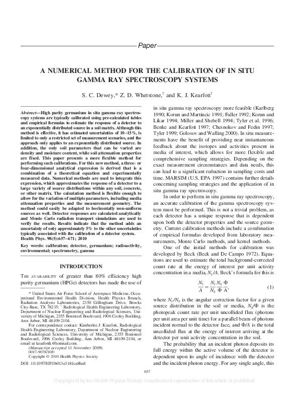 (PDF) p081 A Numerical Method for the Calibration of In Situ Gamma Ray ...