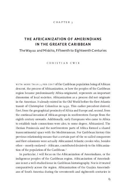 (PDF) THE AFRICANIZATION OF AMERINDIANS IN THE GREATER CARIBBEAN