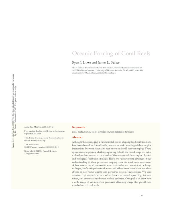 (PDF) Oceanic Forcing of Coral Reefs