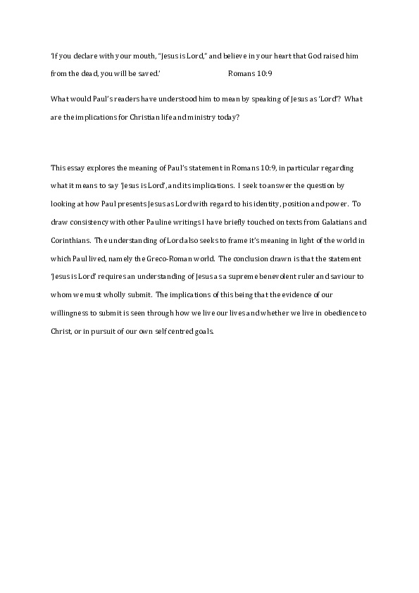 (PDF) Jesus Is Lord? Please explain. Davide Verlingieri Academia.edu
