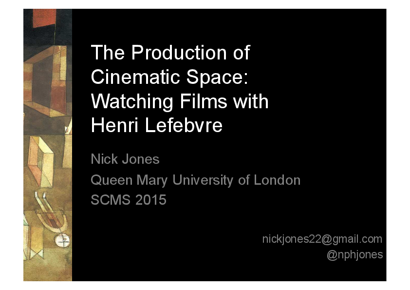 (PDF) The Production of Cinematic Space Watching Films with Henri