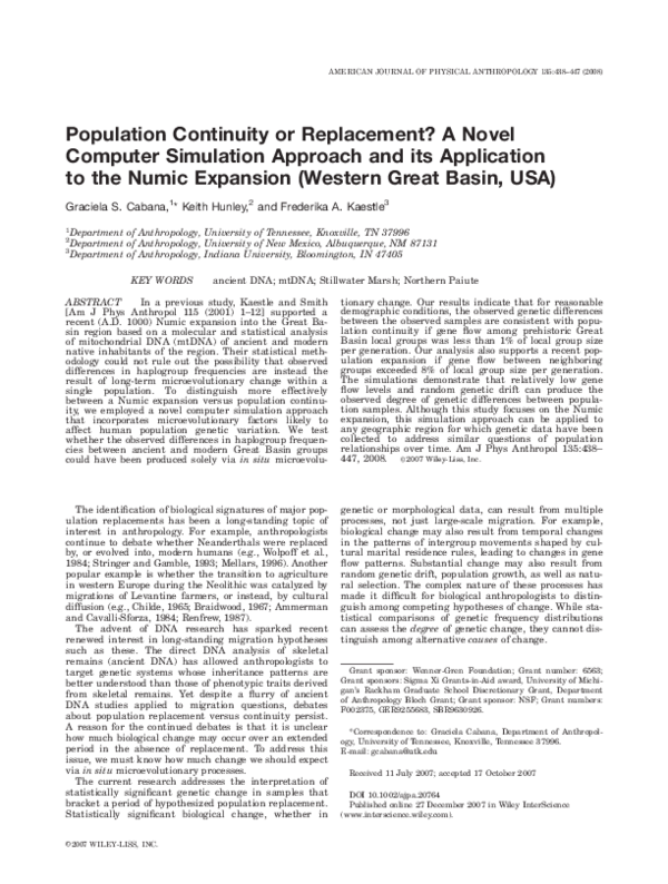 (PDF) Population continuity or replacement? A novel computer simulation ...