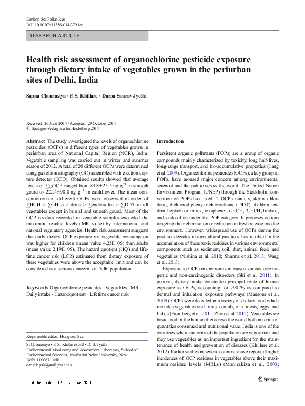 (PDF) Environ Sci Pollut Res — free download