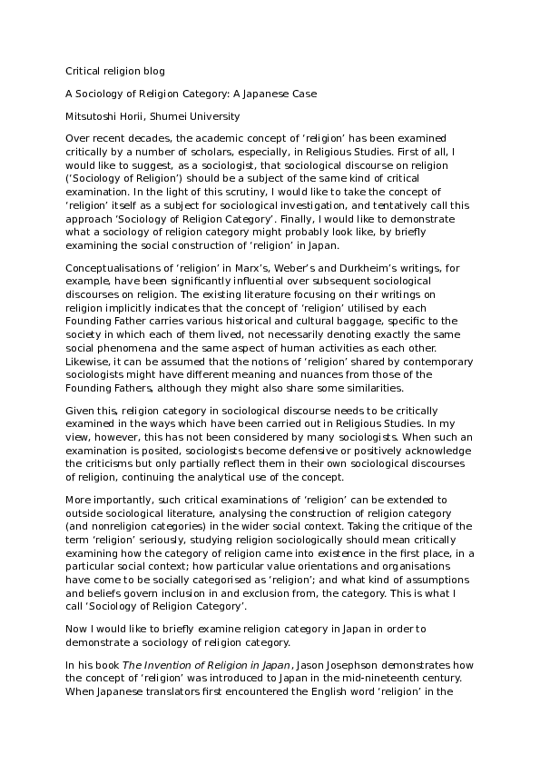 Importance of sociology of religion picture