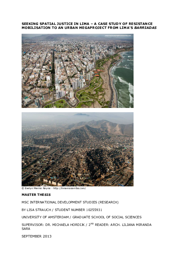 (PDF) MA Thesis: Seeking Spatial Justice in Lima – a Case Study of ...