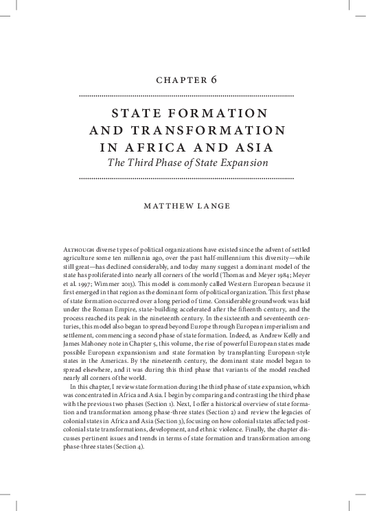 (PDF) State Formation and Transformation in Africa and Asia: The Third ...