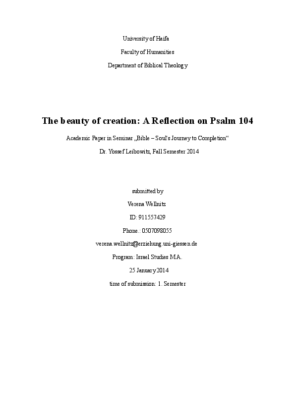 Psalm 104 thesis statement essay examples 08 image