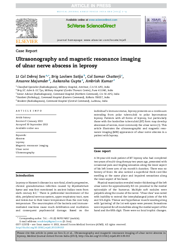 (PDF) Ultrasonography and magnetic resonance imaging of ulnar nerve ...