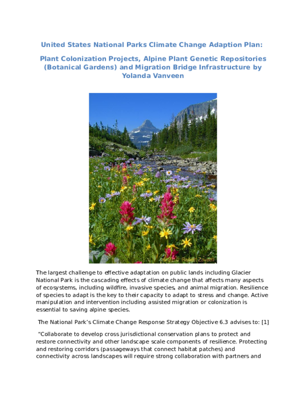 (DOC) United States National Parks Climate Change Adaption Plan: Plant ...