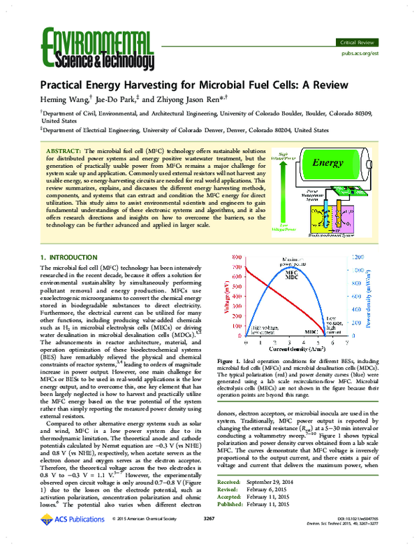 (PDF) Practical Energy Harvesting for Microbial Fuel Cells: A Review