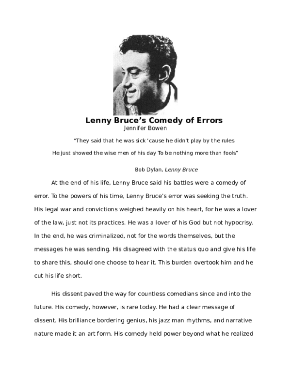 Lenny bruce richard luckett essay 05 image