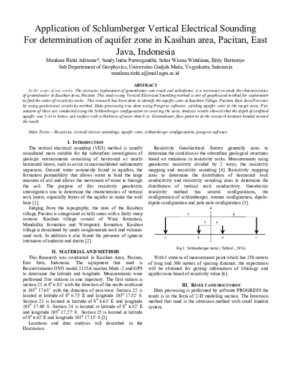 (PDF) Application of Schlumberger Vertical Electrical Sounding For ...