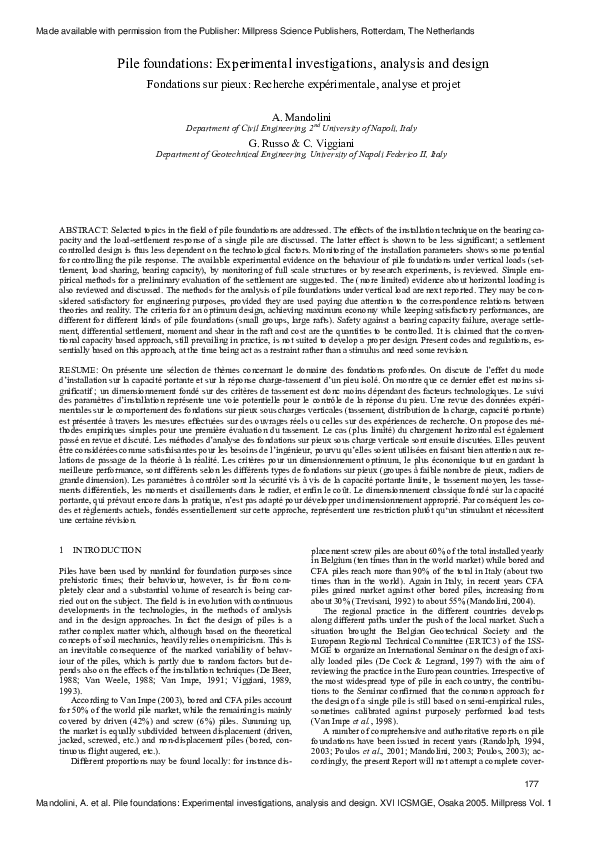 (PDF) Modified Calculation of Pile Group Settlement Interaction