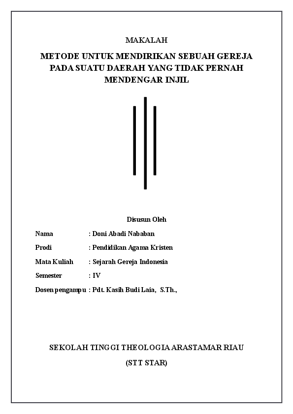 Makalah Pendidikan Agama Kristen