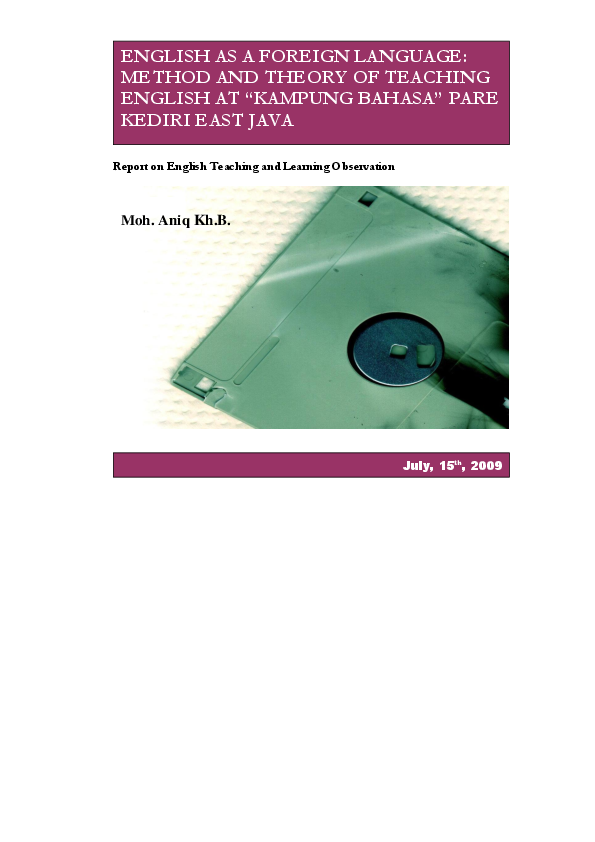 (PDF) ENGLISH AS A FOREIGN LANGUAGE: METHOD AND THEORY OF TEACHING ...