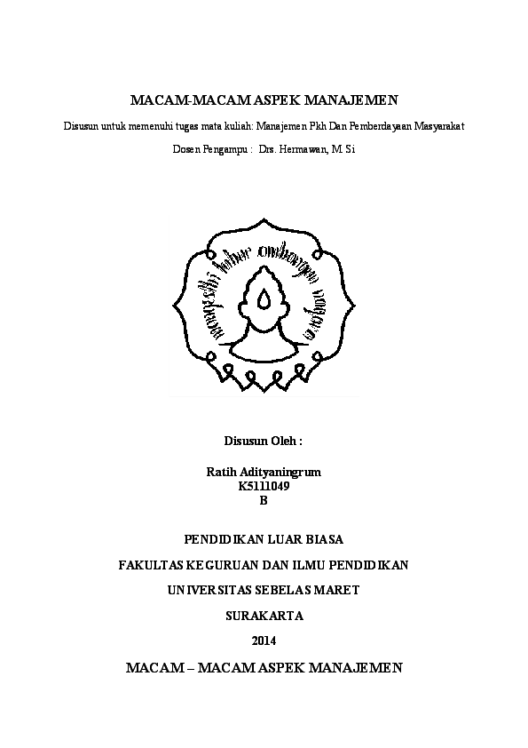 (DOC) Macam-Macam Aspek Manajemen | Ratih Adityaningrum - Academia.edu