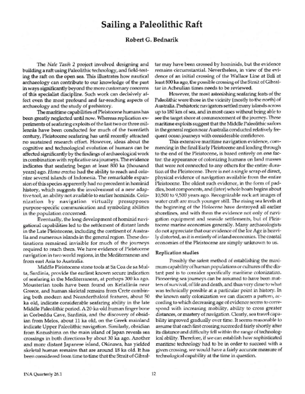 (PDF) Sailing a Paleolithic raft
