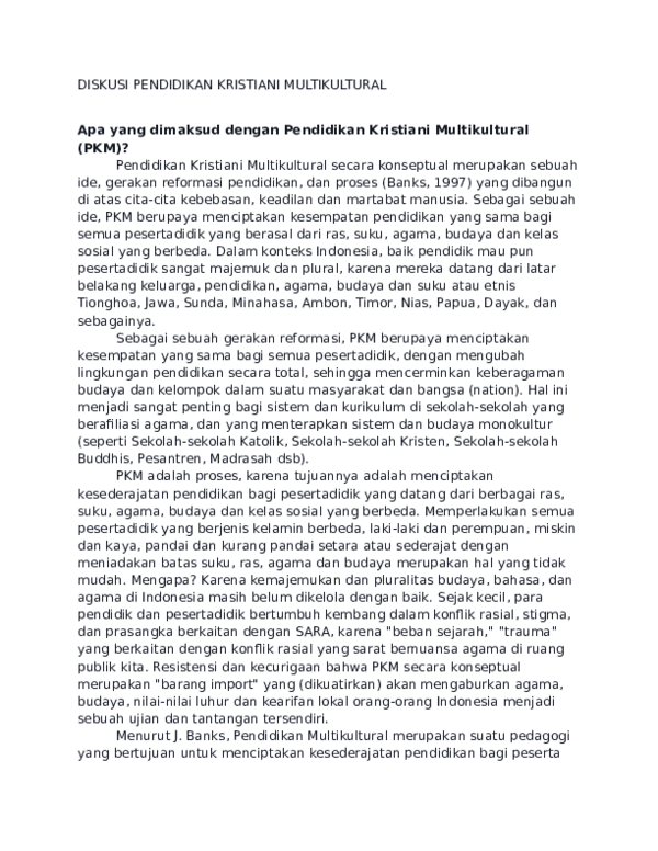 Diskusi tentang Pendidikan Kristiani Multikultural | Maryam Kurniawati