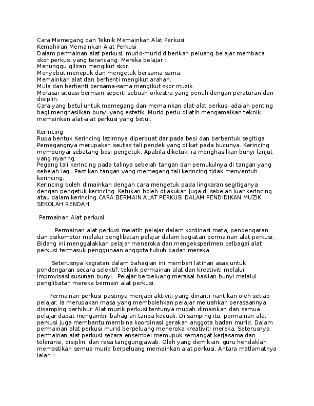 Doc Cara Bermain Alat Perkusi Clinie Jonathan Academia Edu
