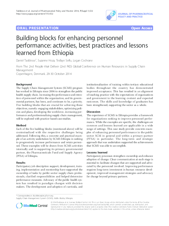 (PDF) Building Blocks for Enhancing Personnel Performance: Activities ...