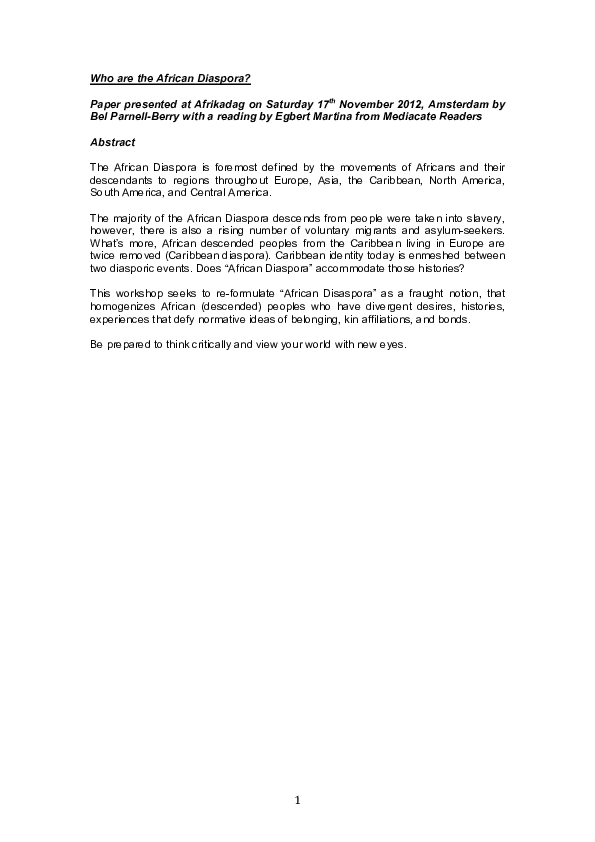 List of african diaspora countries picture