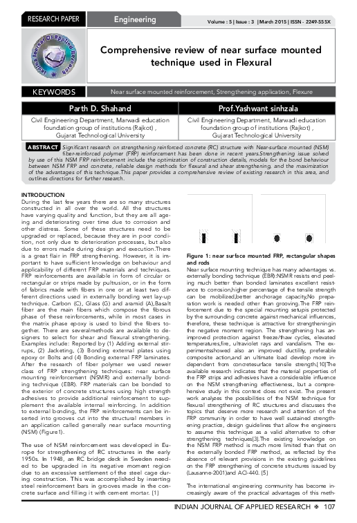 (PDF) Comprehensive review of near surface mounted technique used in ...