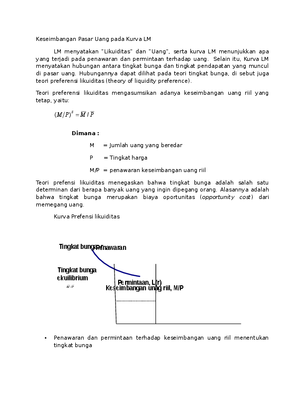 Doc Keseimbangan Pasar Uang Pada Kurva Lm Evi Dirta Academia Edu