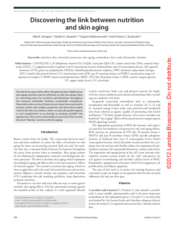 (PDF) Nutrition and the effects on aging skin