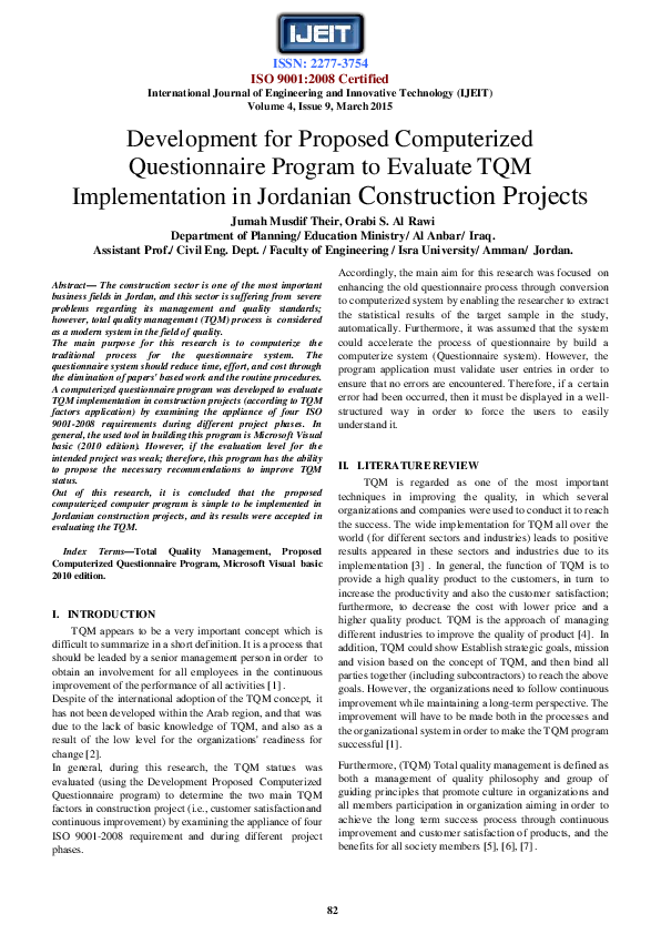 (PDF) Development Proposed Computerized Questionnaire Program to ...