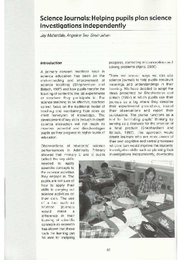 (PDF) Science Journals: Helping students plan science investigations ...