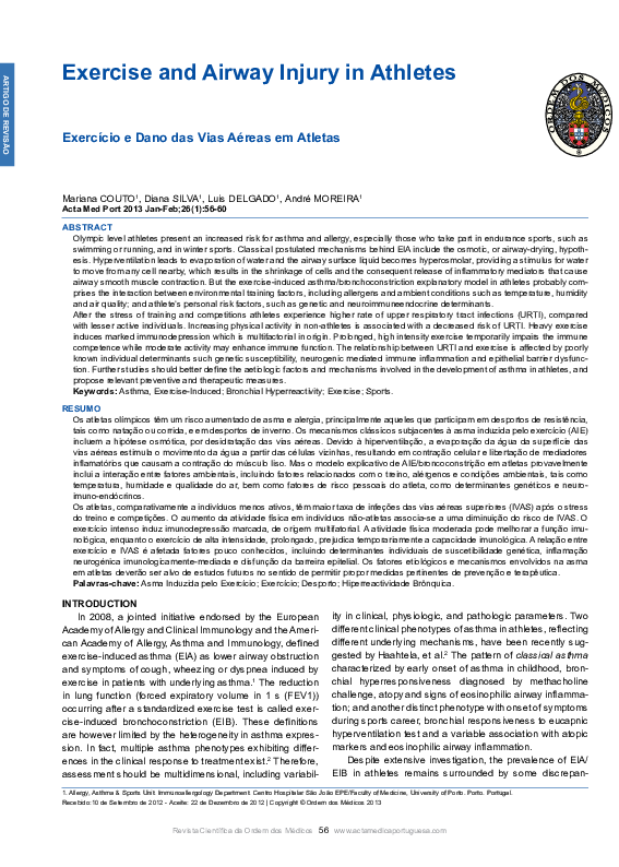 (PDF) Exercise and airway injury in athletes