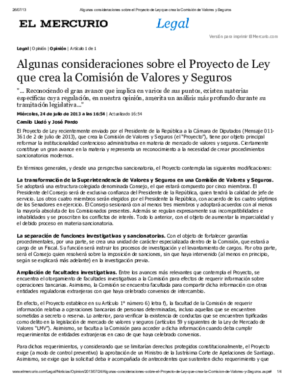 (PDF) Algunas consideraciones sobre el Proyecto de Ley que crea la ...