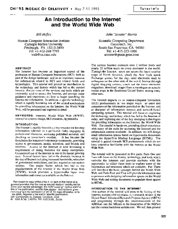 (PDF) An introduction to the Internet and the World Wide Web