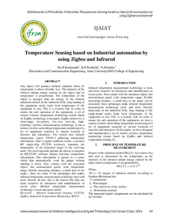 (PDF) Temperature Sensing based on Industrial automation by using ...