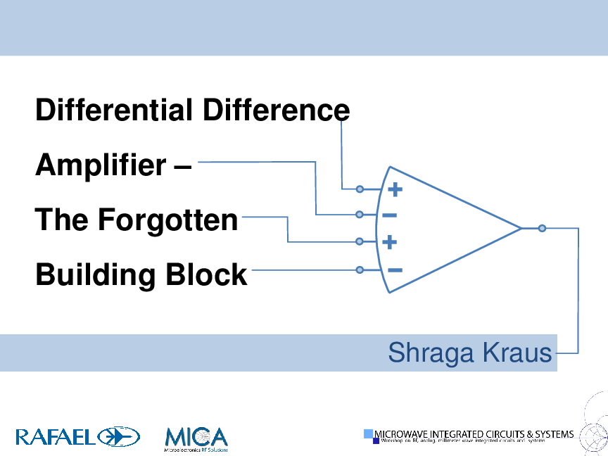 (PDF) The Differential Difference Amplifier (DDA) Jay Basu Academia.edu