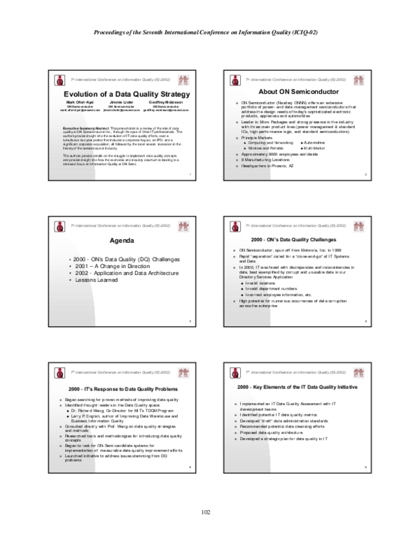 (PDF) Evolution of a Data Quality Strategy