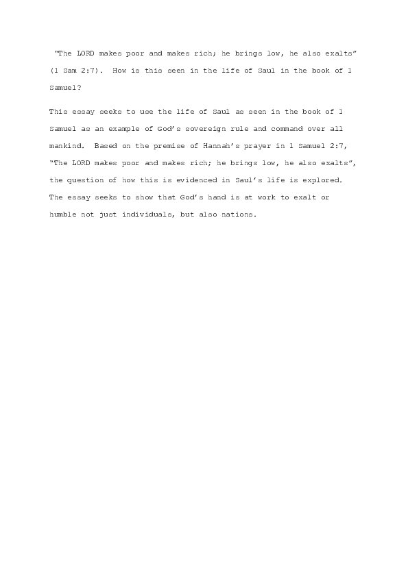 Life of king saul summary image