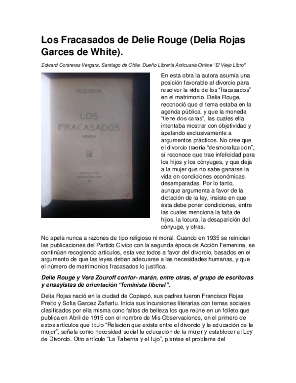 (PDF) Los Fracasados de Delie Rouge (Delia Rojas Garces de White