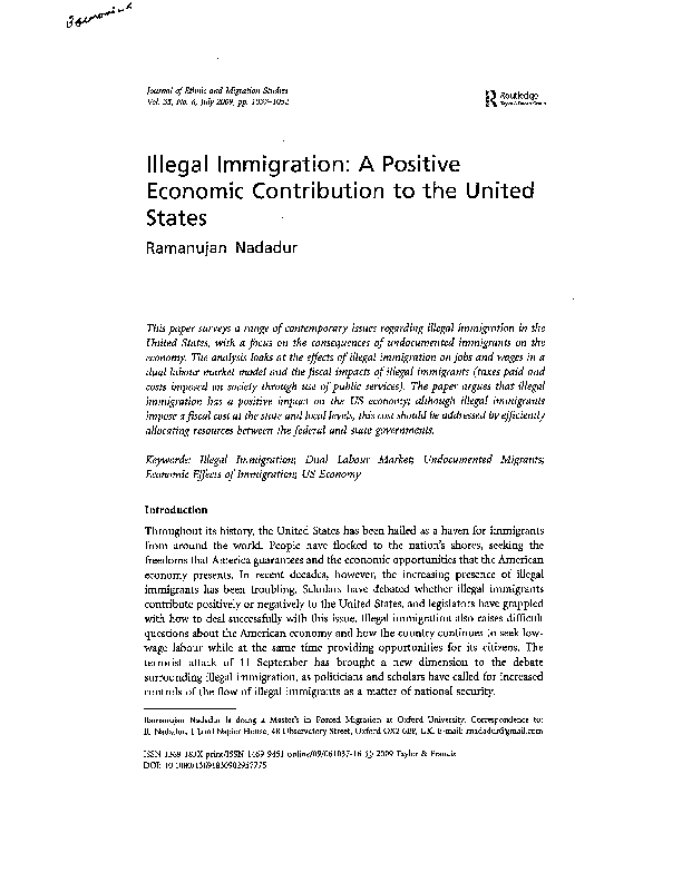 The immigrant contribution summary image