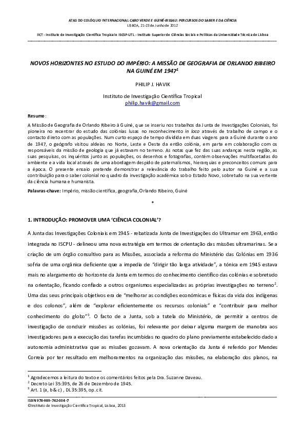(PDF) Novos horizontes para o estudo do império: a missão de geografia ...