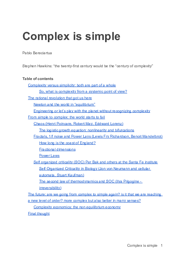 (PDF) Complex is simple