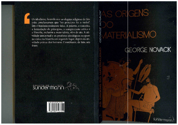 (PDF) As origens do materialismo (de George Novack) - Capa e índice